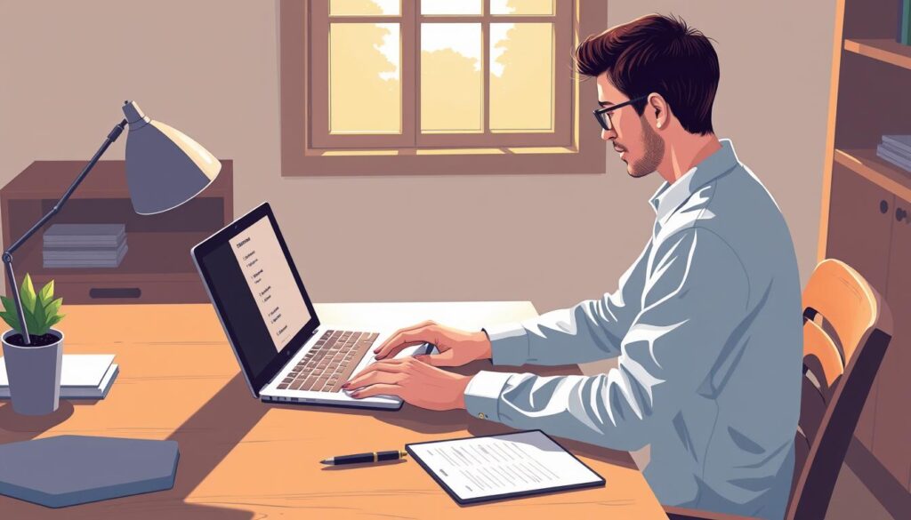 a high-key, detailed digital illustration of a person sitting at a wooden desk, analyzing and comparing different types of savings account options displayed on a laptop screen, with a pen and notepad nearby, set against a muted background that evokes a tranquil home office environment, with warm lighting from a window casting a soft glow and shadows, and a sense of focus and contemplation. a high-key, detailed digital illustration of a person sitting at a wooden desk, analyzing and comparing different types of savings account options displayed on a laptop screen, with a pen and notepad nearby, set against a muted background that evokes a tranquil home office environment, with warm lighting from a window casting a soft glow and shadows, and a sense of focus and contemplation.